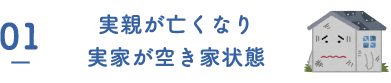 01 実親が亡くなり実家が空き家状態